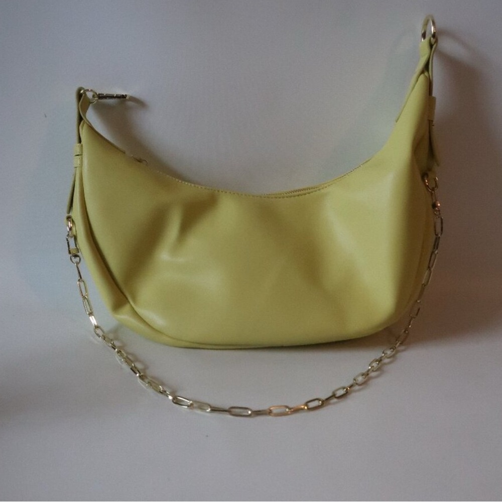 NWT Jules Kae Neon Green Luna Vegan Leather Purse Bag with Gold Chain - Picture 3 of 8